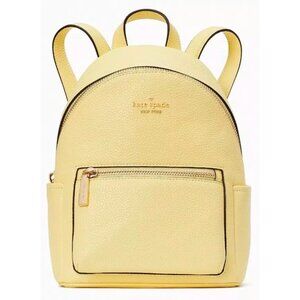 S Kate Spade Leila Dome Backpack Yellow Pebbled Leather KB650 NWT $359 Retail